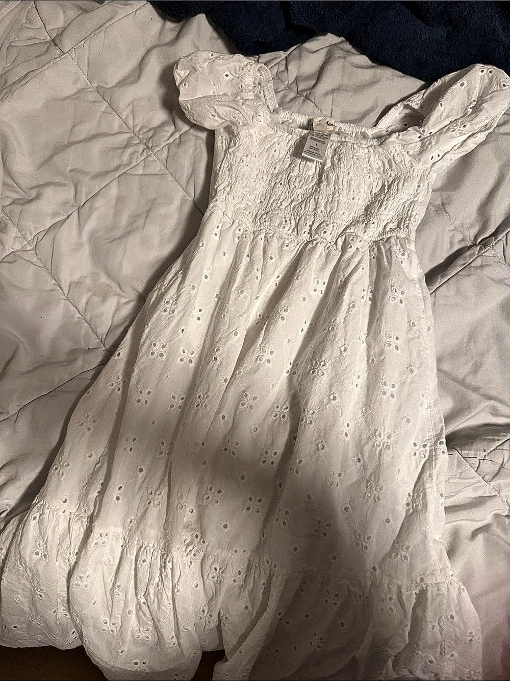 Michael Kors Girls' White Eyelet Dress Size 7 Like New